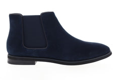 Calvin Klein Alixander Calf 34F0478-DNY Mens Blue Suede Chelsea Boots Shoes
