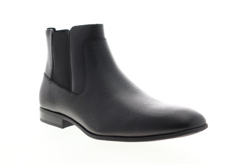 Calvin Klein Christoff Epi 34F0894-BLK Mens Black Leather Chelsea Boots Shoes