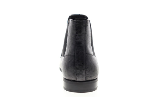 Calvin Klein Christoff Epi 34F0894-BLK Mens Black Leather Chelsea Boots Shoes
