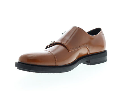 Calvin Klein Candon 34F1263-VAC Mens Brown Leather Dress Monk Strap