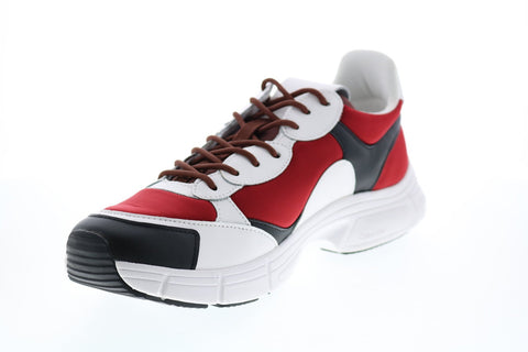 Calvin Klein Daxton Nappa Smooth Calf Leather Mens Red Designer Sneakers Shoes