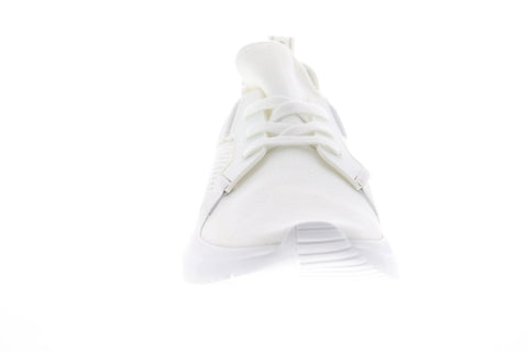 Calvin Klein Unni Textured Knit Mens White Canvas Designer Sneakers Shoes