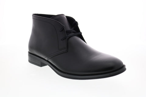 Calvin Klein Wolfe Crust Leather 34F1414-BLK Mens Black Lace Up Chukkas Boots