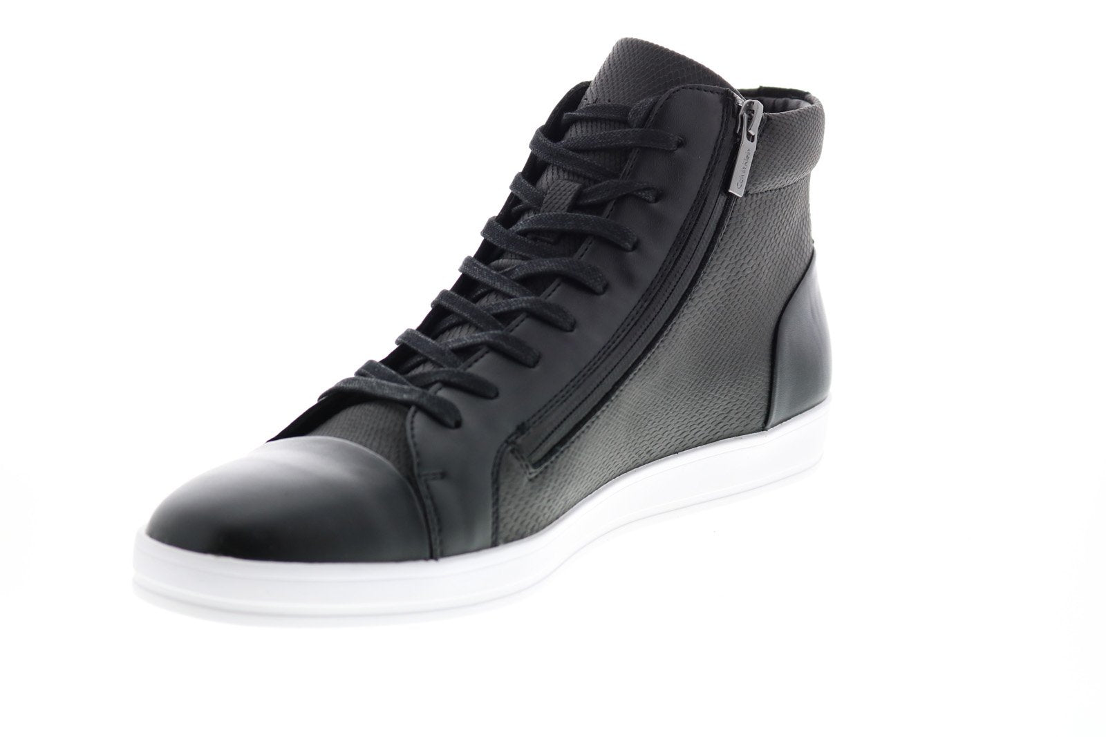 Calvin Klein Berke Emboss Leather 34F1663-BLK Mens Black Designer Snea -  Ruze Shoes
