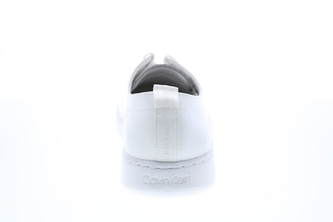 Calvin Klein Fife Box Leather 34F2020-WHT Mens White Designer Sneakers Shoes