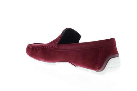 Calvin Klein Kaleb 34F2031-OXB Mens Red Leather Casual Slip On Loafers Shoes