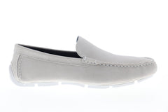 Calvin Klein Kaleb 34F2031-WHT Mens White Suede Casual Slip On Loafers Shoes