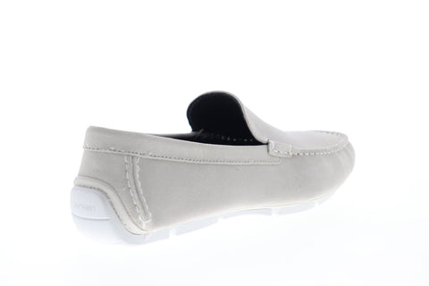 Calvin Klein Kaleb 34F2031-WHT Mens White Suede Casual Slip On Loafers Shoes