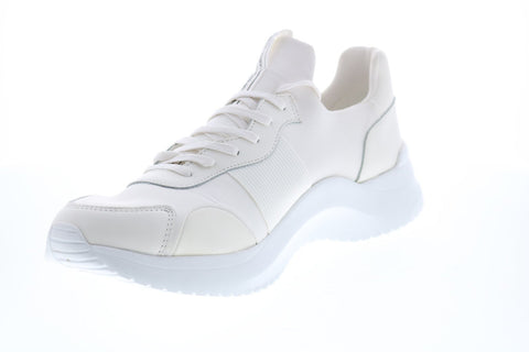 Calvin Klein Uzzle Nappa Smooth Calf 34F2052-WHT Mens White Designer Sneakers Shoes