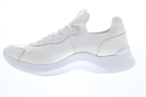 Calvin Klein Uzzle Nappa Smooth Calf 34F2052-WHT Mens White Designer Sneakers Shoes