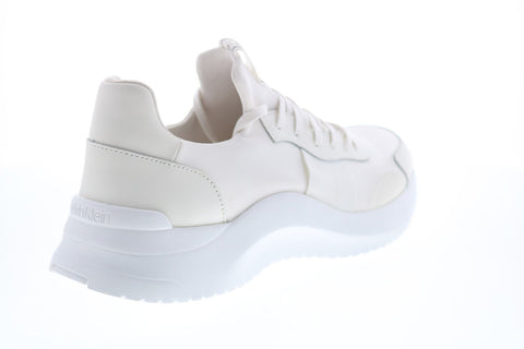 Calvin Klein Uzzle Nappa Smooth Calf 34F2052-WHT Mens White Designer Sneakers Shoes