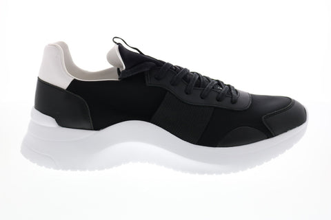 Calvin Klein Uzzle Nappa Smooth Calf 34F2052-BLK Mens Black Designer Sneakers Shoes