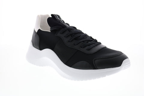 Calvin Klein Uzzle Nappa Smooth Calf 34F2052-BLK Mens Black Designer Sneakers Shoes
