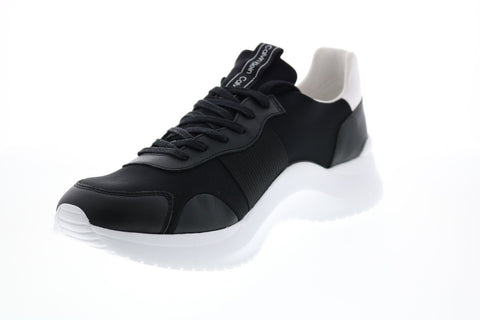 Calvin Klein Uzzle Nappa Smooth Calf 34F2052-BLK Mens Black Designer Sneakers Shoes