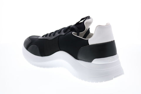 Calvin Klein Uzzle Nappa Smooth Calf 34F2052-BLK Mens Black Designer Sneakers Shoes