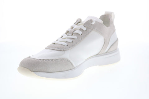 Calvin Klein Delbert Translucent Mesh Silky Suede Mens White Designer Sneakers Shoes