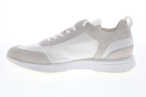Calvin Klein Delbert Translucent Mesh Silky Suede Mens White Designer Sneakers Shoes