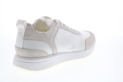 Calvin Klein Delbert Translucent Mesh Silky Suede Mens White Designer Sneakers Shoes