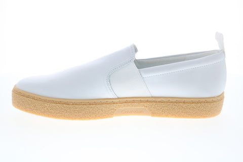 Calvin Klein Emmett Small Grain Leather Mens White Designer Sneakers Shoes