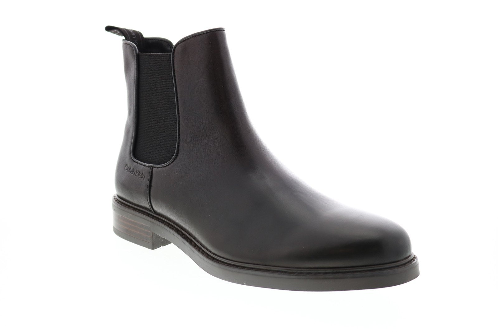 BRAND NEW Calvin Klein Men’s Fenwick Slip-On Shoes – Brown, Size 11.5 Calvin Klein Fenwick Chelsea Boots Mens 11 M Brown Leather  main image 2