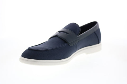 Calvin Klein Trapper Ballistic Nylon Small Grain Smth Mens Blue Loafers Shoes