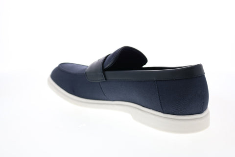 Calvin Klein Trapper Ballistic Nylon Small Grain Smth Mens Blue Loafers Shoes