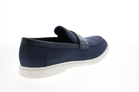 Calvin Klein Trapper Ballistic Nylon Small Grain Smth Mens Blue Loafers Shoes
