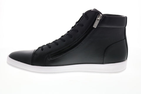 Calvin Klein Brant Brushed Saffiano Smooth 34F9297-BLK Mens Black Designer Sneakers Shoes