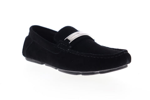 Calvin Klein Marz Silky 34F9416-BLK Mens Black Suede Casual Slip On Loafers Shoes