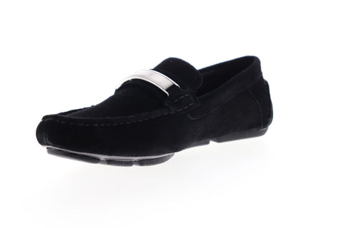 Calvin Klein Marz Silky 34F9416-BLK Mens Black Suede Casual Slip On Loafers Shoes
