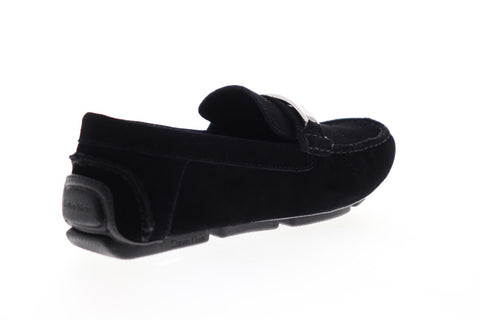 Calvin Klein Marz Silky 34F9416-BLK Mens Black Suede Casual Slip On Loafers Shoes