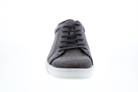 Calvin Klein Bowyer CK Monogram Smooth Mens Brown Designer Sneakers Shoes