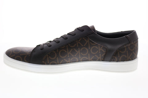 Calvin Klein Bowyer CK Monogram Smooth Mens Brown Designer Sneakers Shoes