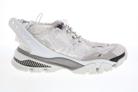 Calvin Klein Caramene Shiny Nylon Suede Womens White Designer Sneakers Shoes