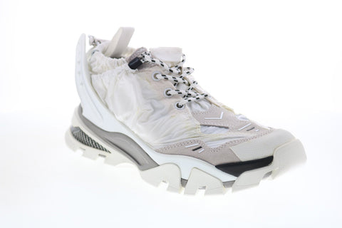 Calvin Klein Caramene Shiny Nylon Suede Womens White Designer Sneakers Shoes