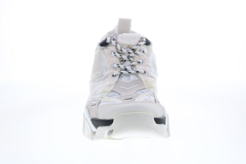 Calvin Klein Caramene Shiny Nylon Suede Womens White Designer Sneakers Shoes