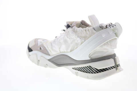 Calvin Klein Caramene Shiny Nylon Suede Womens White Designer Sneakers Shoes