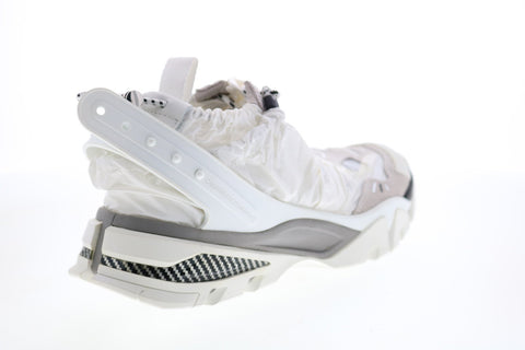 Calvin Klein Caramene Shiny Nylon Suede Womens White Designer Sneakers Shoes