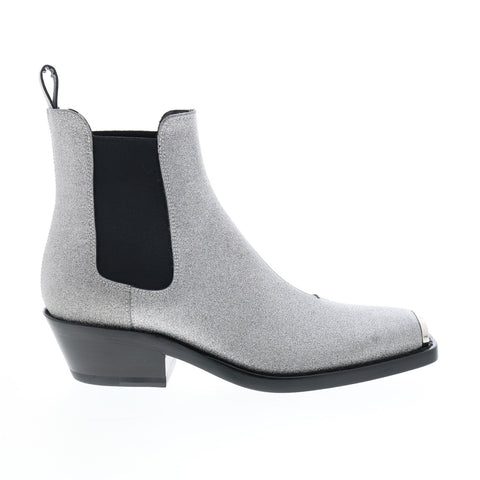 Calvin Klein Western Claire Bis Diamond 34J0554-SLV Womens Gray Chelsea Boots