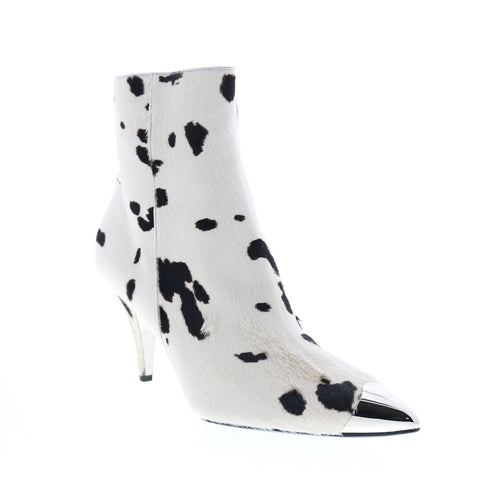 Calvin Klein Rosella Cow Haircalf Womens Whie Black Ankle & Booties Boots
