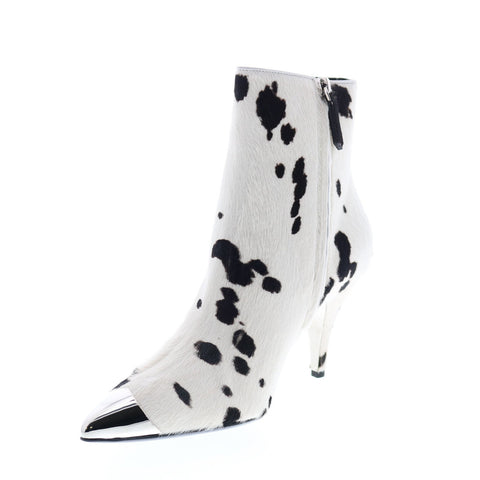 Calvin Klein Rosella Cow Haircalf Womens Whie Black Ankle & Booties Boots