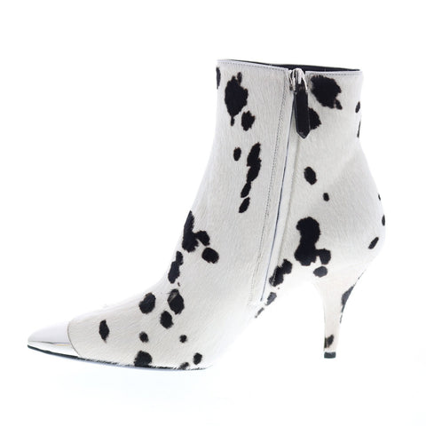 Calvin Klein Rosella Cow Haircalf Womens Whie Black Ankle & Booties Boots