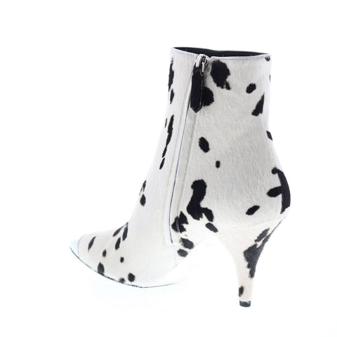 Calvin Klein Rosella Cow Haircalf Womens Whie Black Ankle & Booties Boots