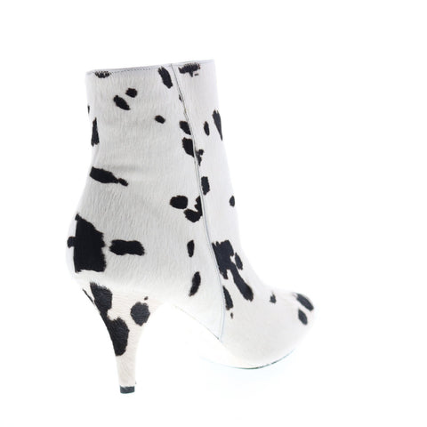 Calvin Klein Rosella Cow Haircalf Womens Whie Black Ankle & Booties Boots
