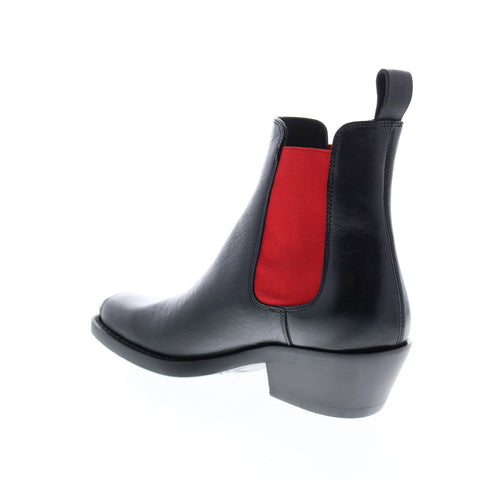 Calvin Klein Western Claire Vitello Vegetale Elastic Womens Black Chelsea Boots