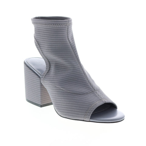 Katy Perry The Johanna Womens Gray Canvas Slip On Strap Heels Shoes