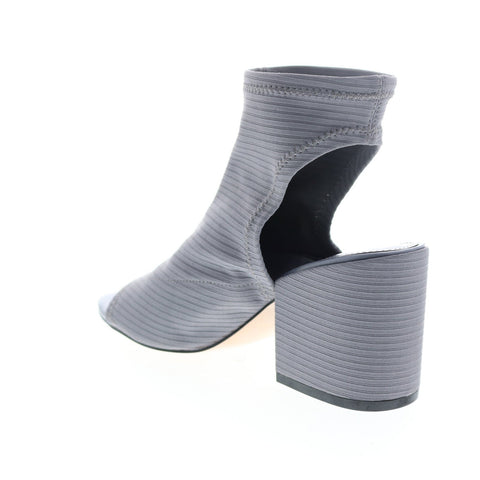 Katy Perry The Johanna Womens Gray Canvas Slip On Strap Heels Shoes