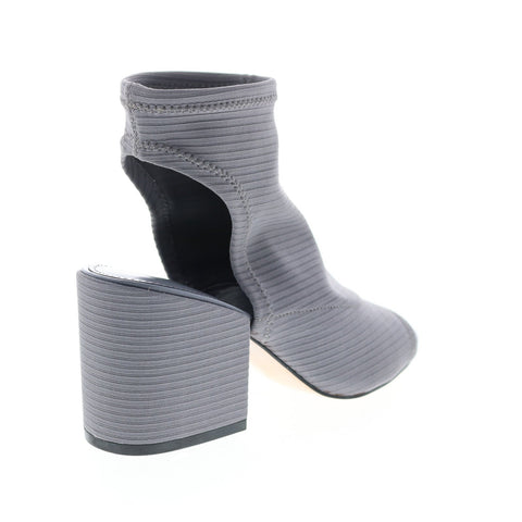 Katy Perry The Johanna Womens Gray Canvas Slip On Strap Heels Shoes