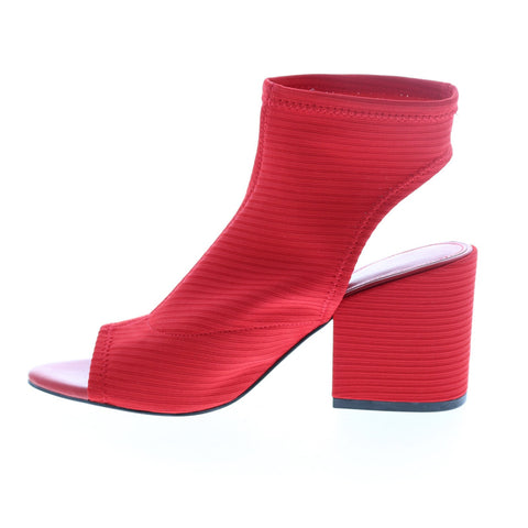 Katy Perry The Johanna Womens Red Canvas Slip On Strap Heels Shoes