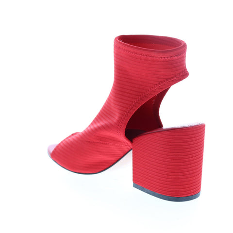 Katy Perry The Johanna Womens Red Canvas Slip On Strap Heels Shoes